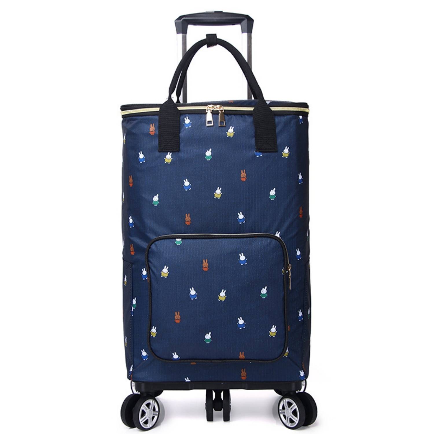 24L Insulated Oxford Cooler Trolley Bag w/ Wheels for Picnic 7