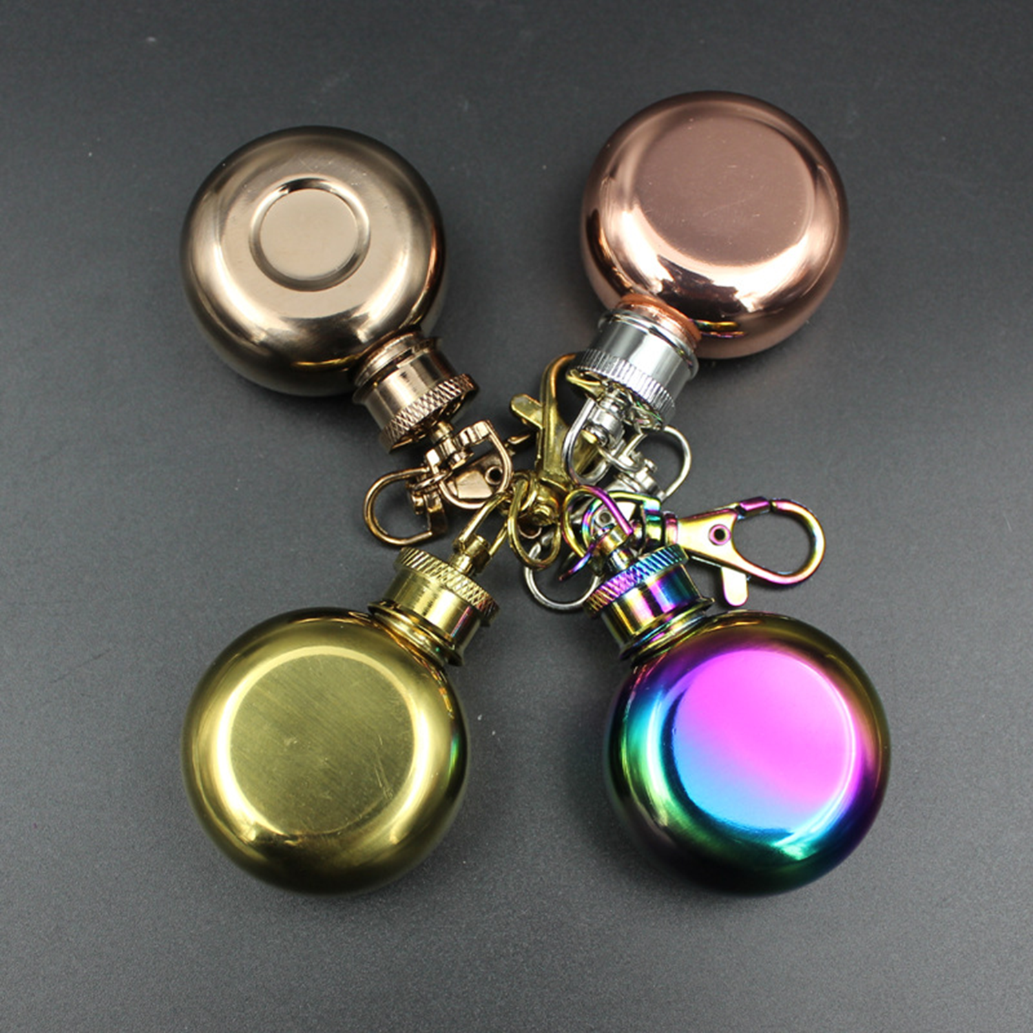 28ml Hip Flask with Keychains 3