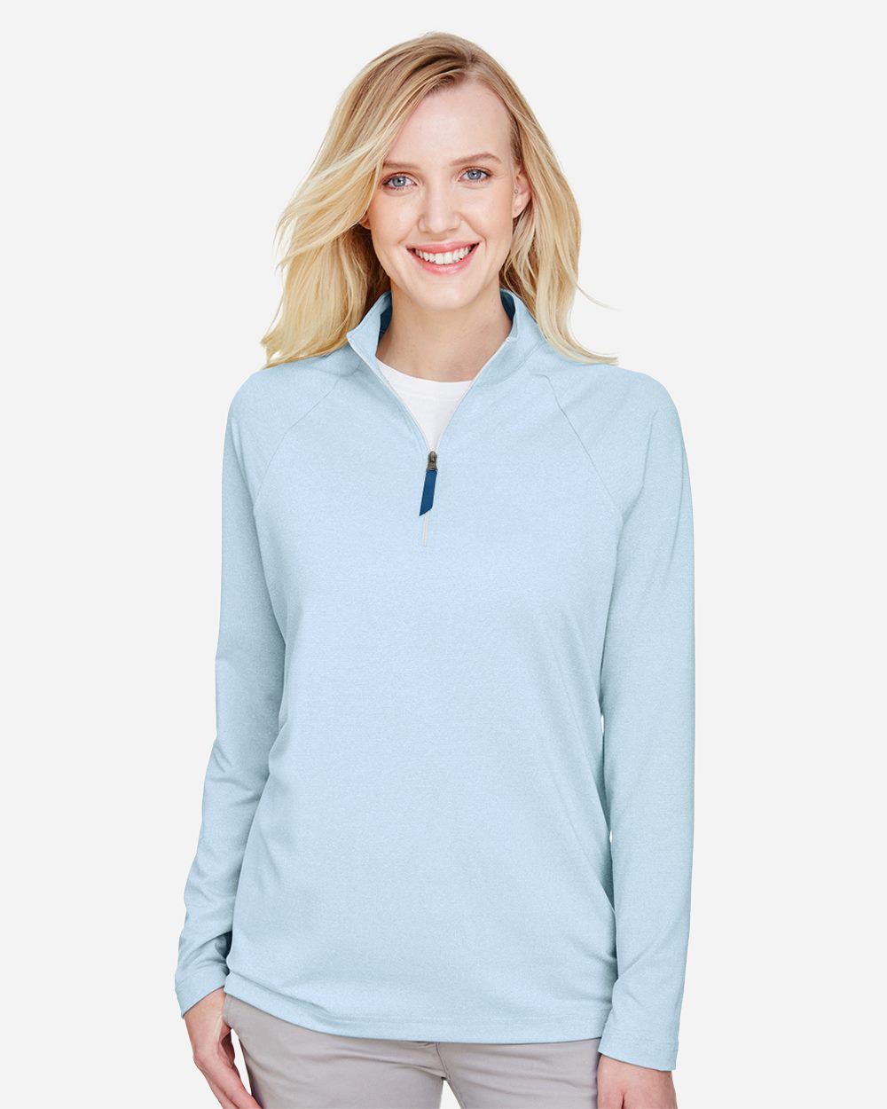 Women's CrownLux Performance® Clubhouse Micro-Stripe Quarter-Zip Pullover - DG480W 12