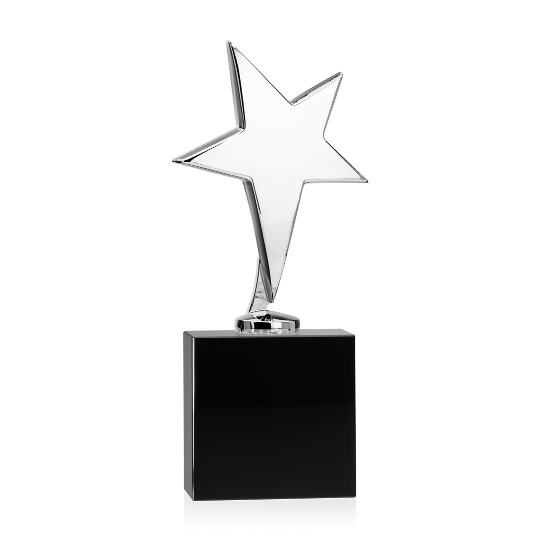 Tuscany Chrome Star VividPrint™ Award on Woodlawn Base-Black 3