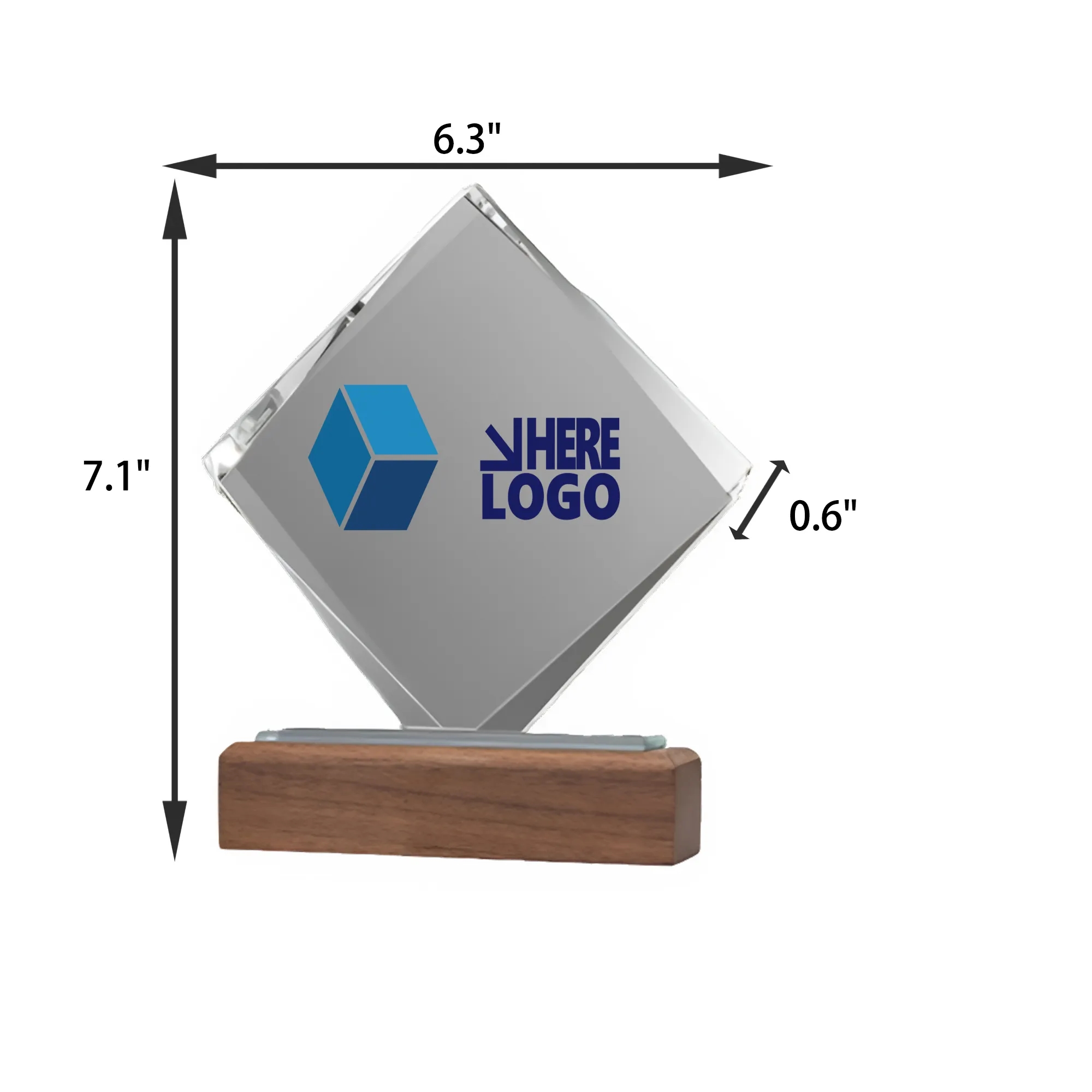 MOQ 3 PCS Crystal Memorial Trophy 3