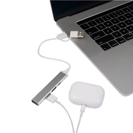 Aluminum 4-Port USB-A and C Hub 37