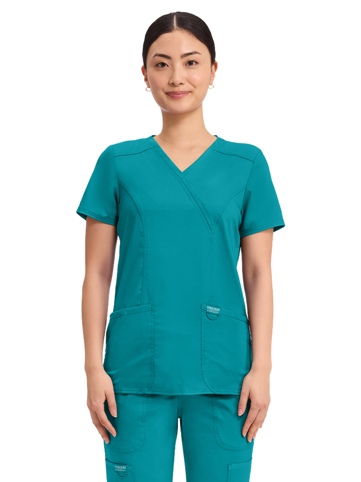 Cherokee - Workwear Revolution - Women's 2-Pocket Mock Wrap Top 51