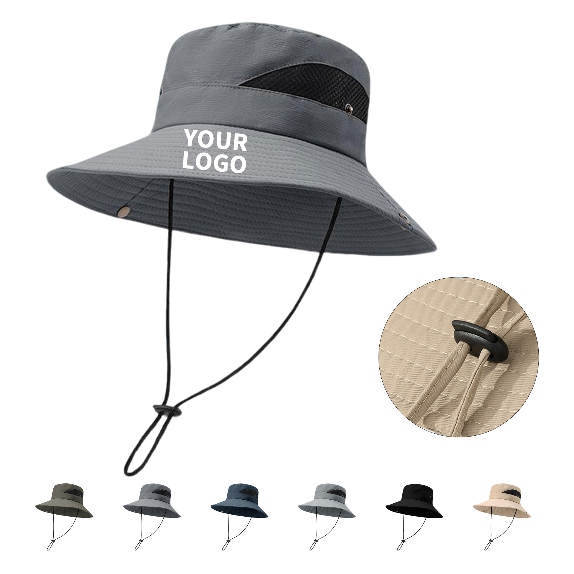 Wide Brim Bucket Hat With Adjustable Drawstring 6