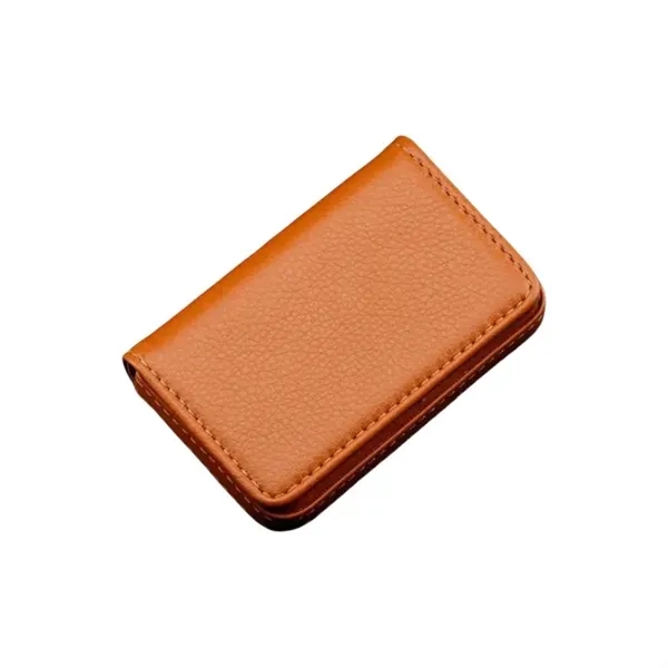 PU Leather Business Card Holder with Magnetic Flap 4