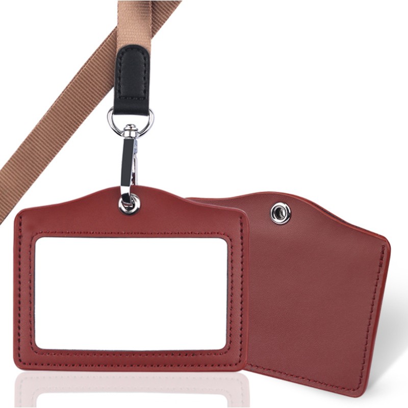 Genuine Leather Badge Holder with Lanyard 11