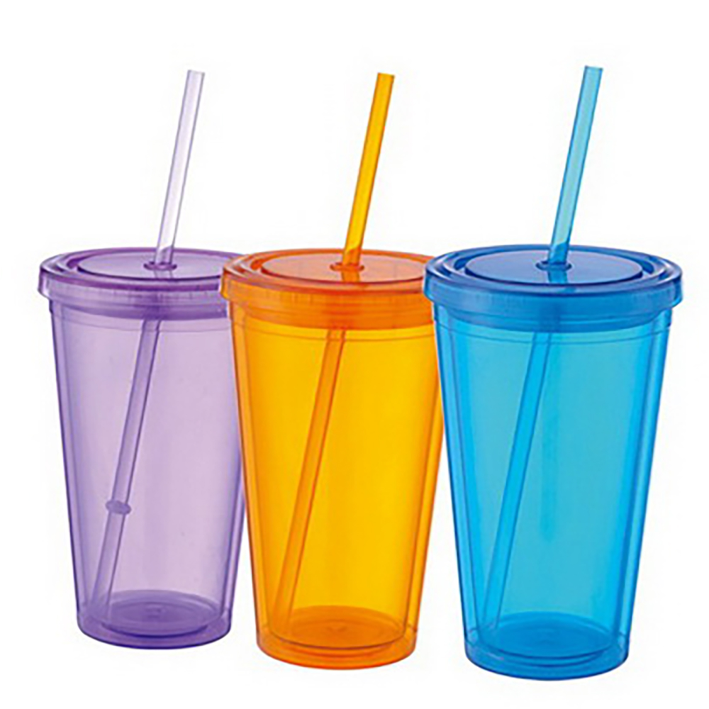 16 Oz. Acrylic Tumbler w/Lid & Straw 2