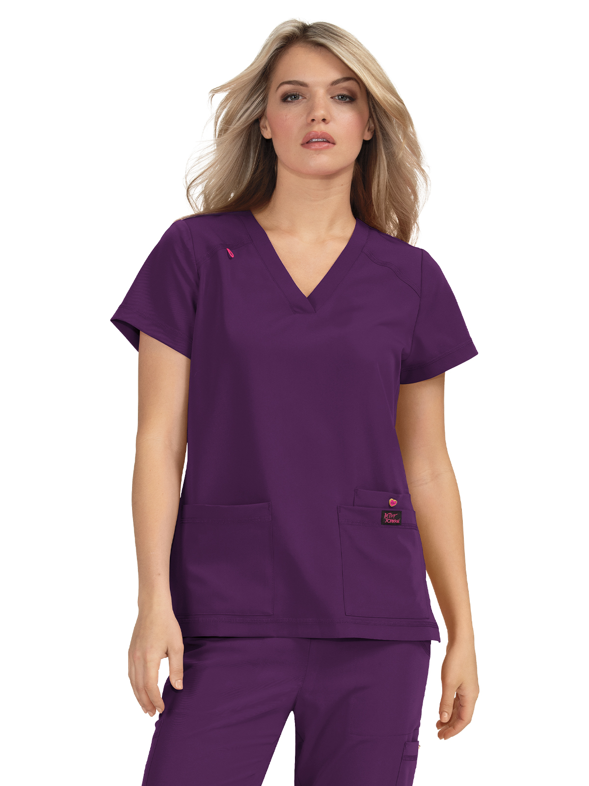koi - Betsey Johnson - Women's Three-Pocket Snap-Button Placket V-Neck Freesia Top 12