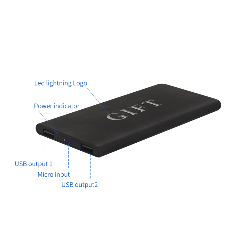 Slim Power Bank with Light up Logo 2