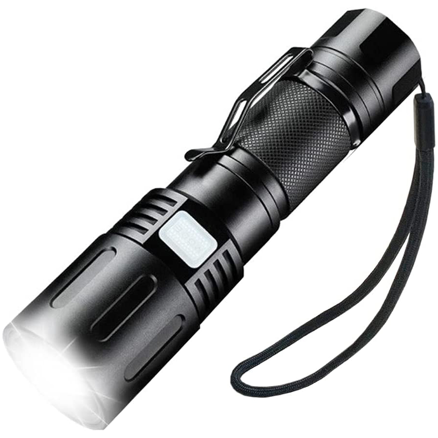 3000 Lumens Zoomable LED Flashlight Extremely Bright USB-C Powered Rechargeable 3700mAh With Power B 8