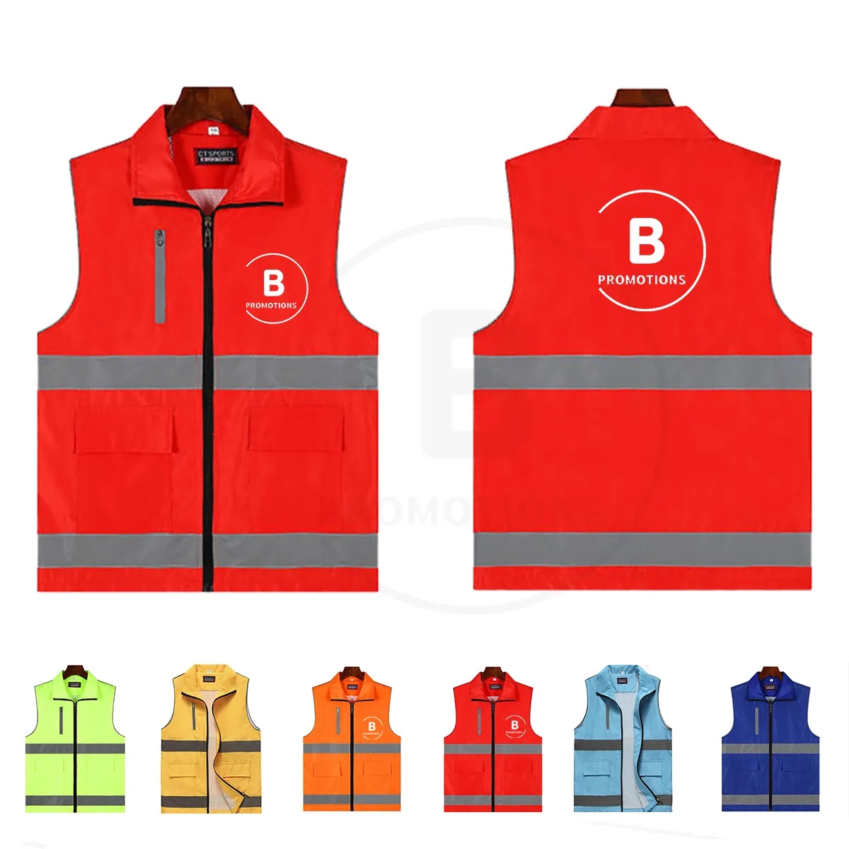 High Visibility Reflective Safety Vests with 8 Pockets 2