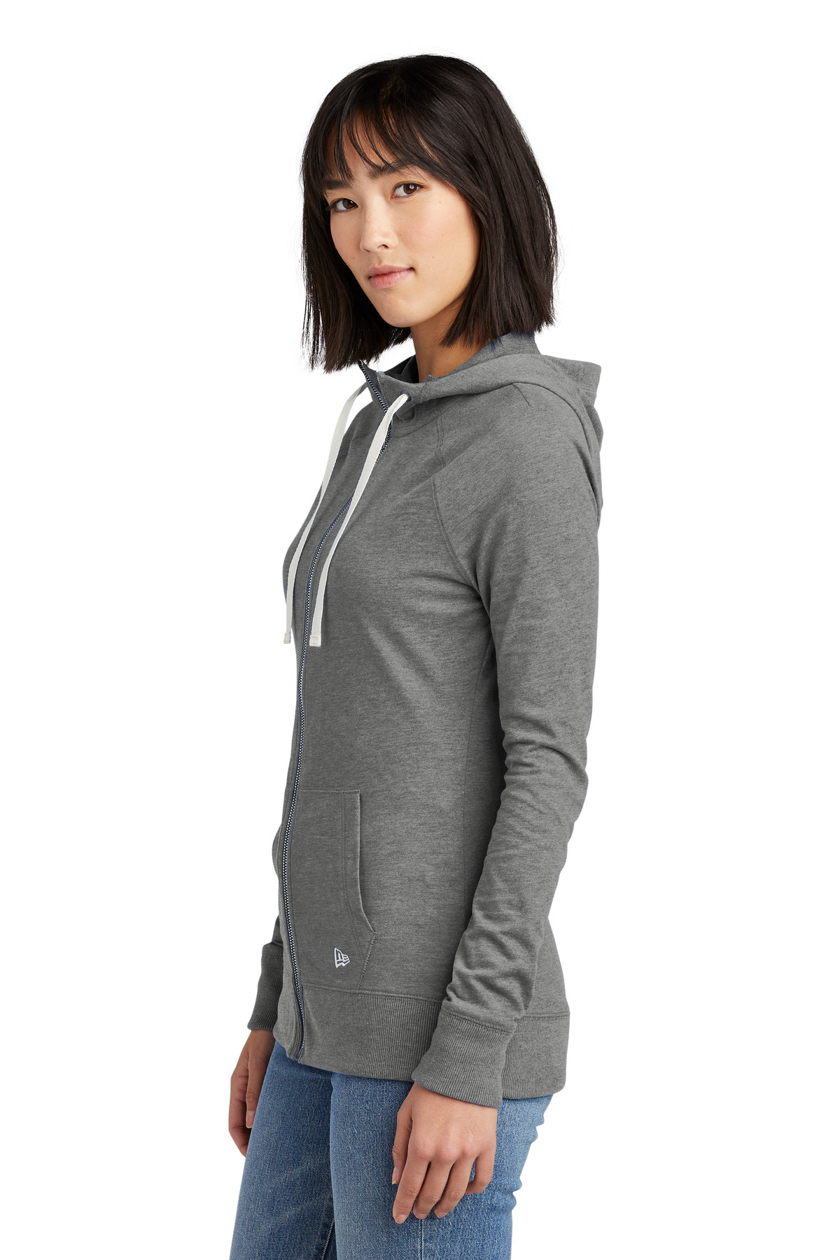 New Era Women's Sueded Cotton Blend Full-Zip Hoodie. LNEA122, custom hoodie or sweatshirt with logo imprint 23