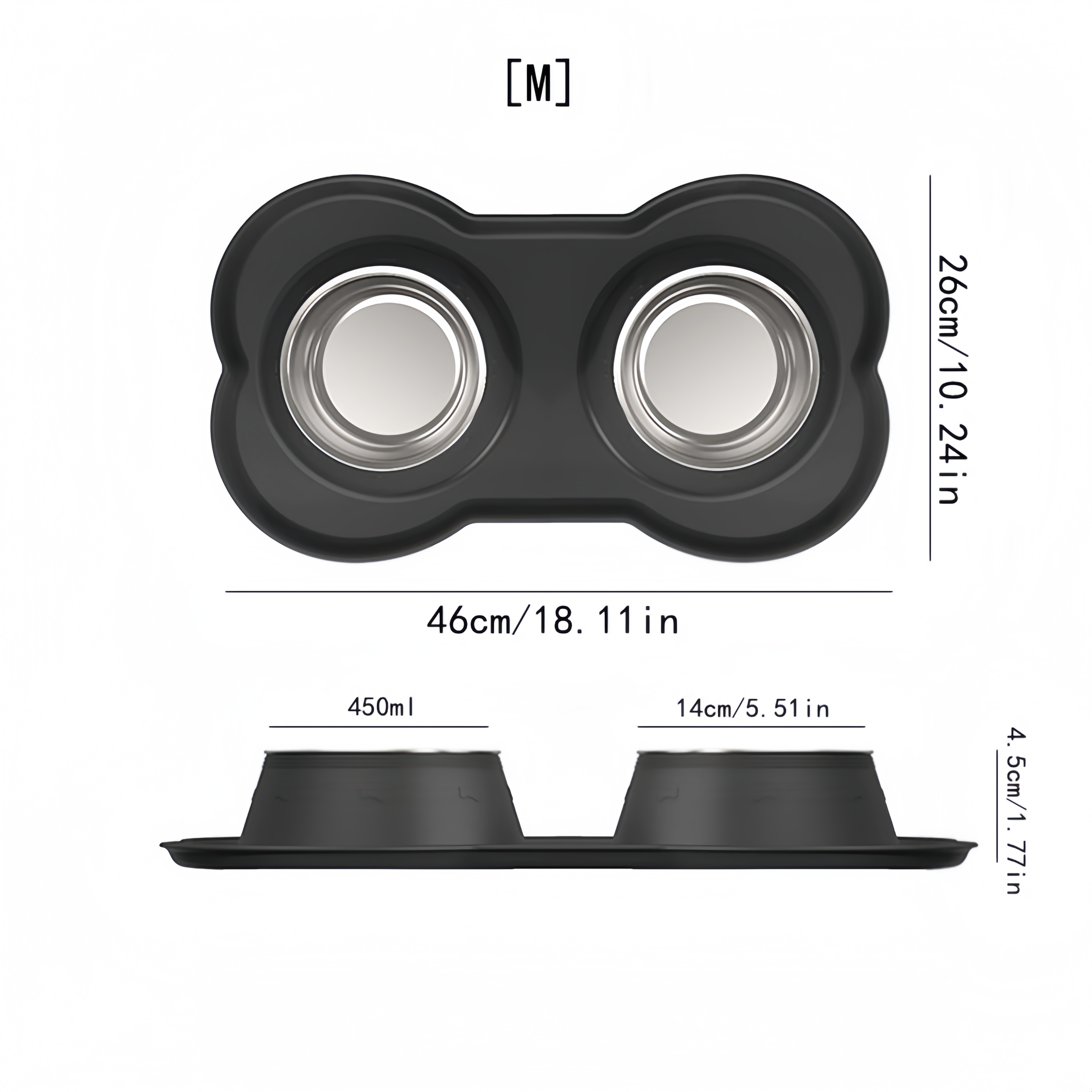 Water And Food Feeder Bowls With Silicone Mat 1