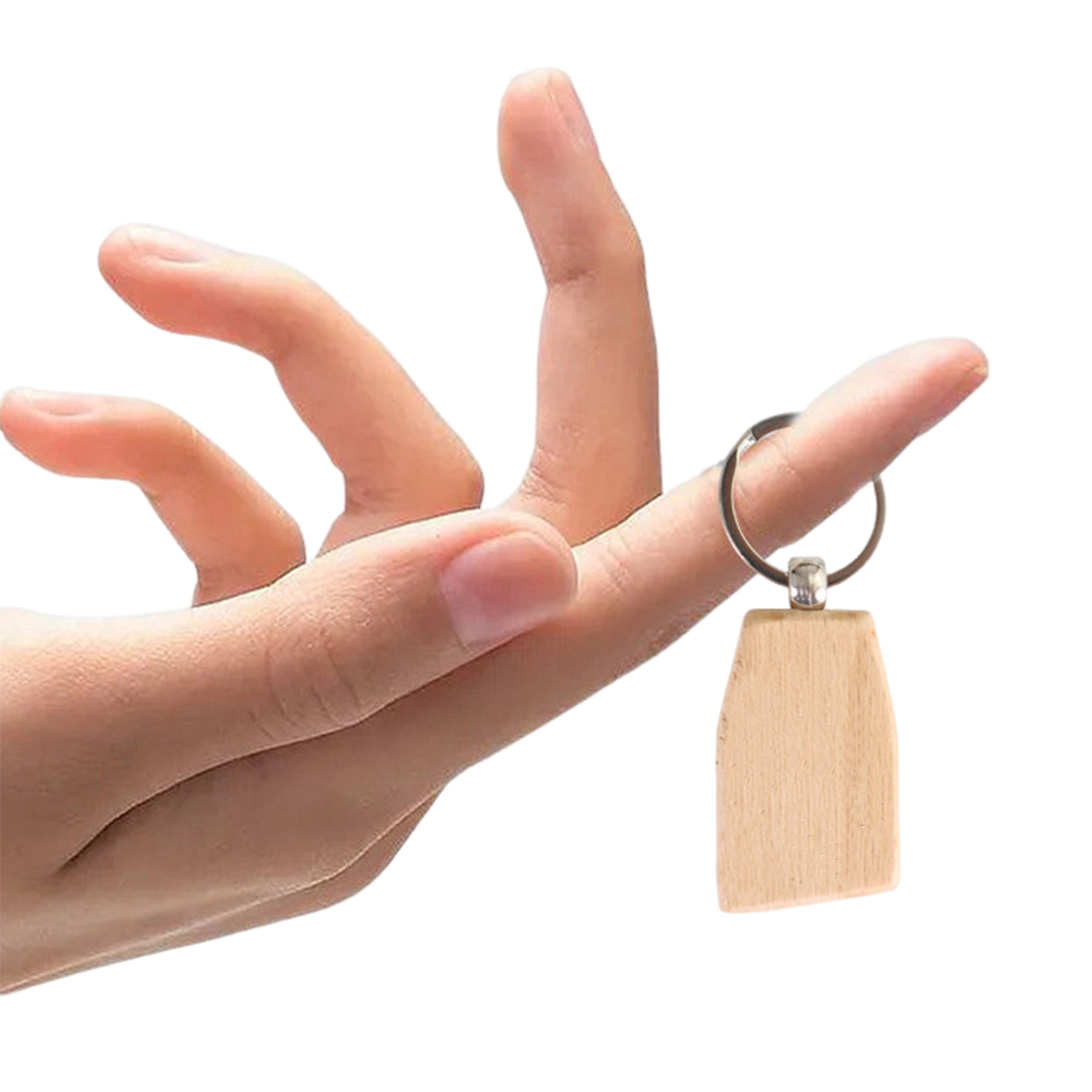 Wooden House Shape Keychain 3