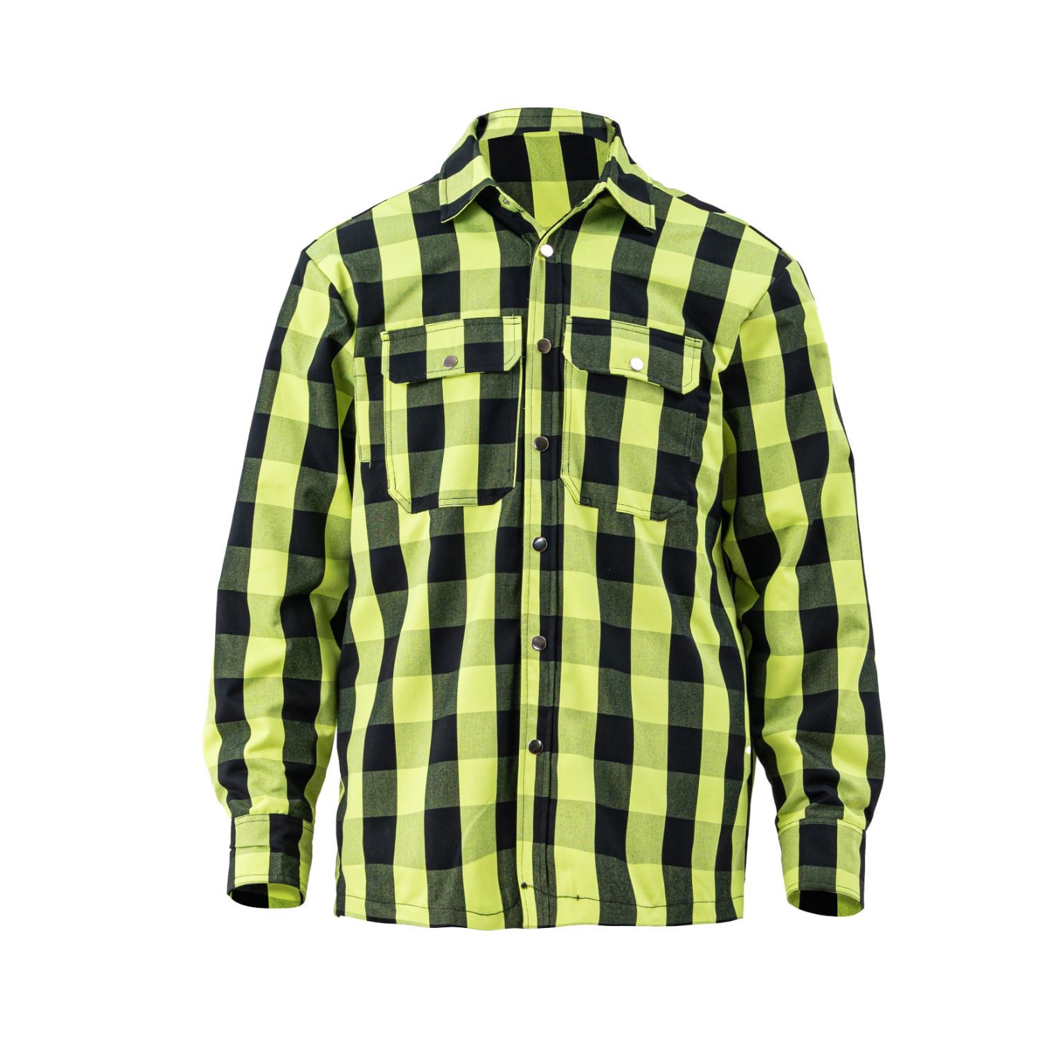 Buffalo Plaid Quilt-Lined Flannel Safety Shirt Jacket
