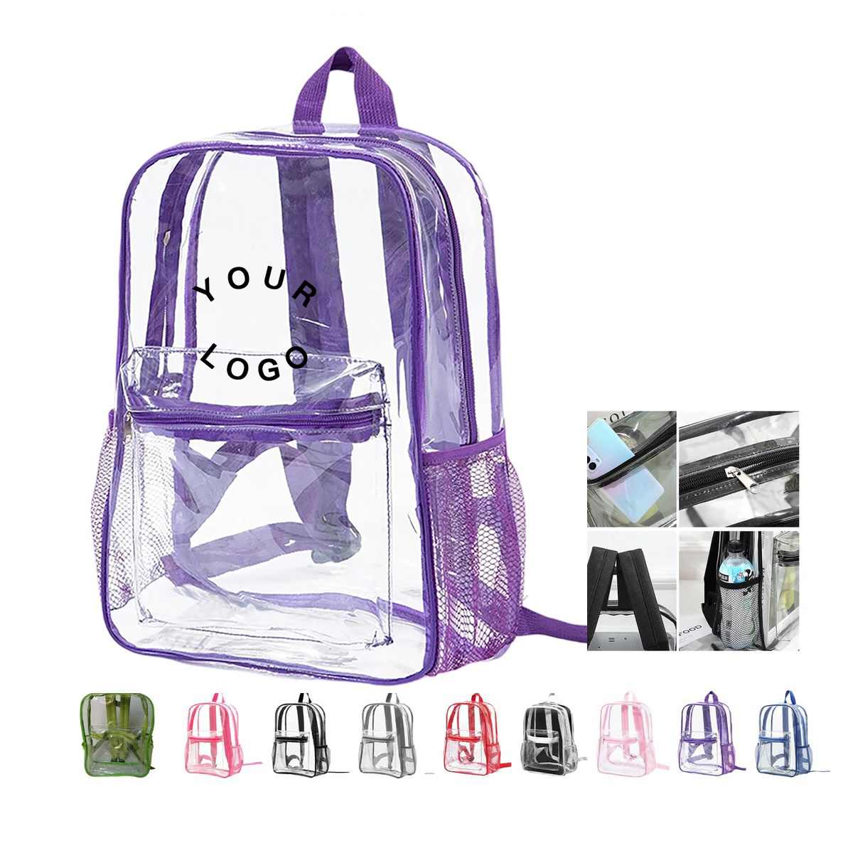 Backpack PVC Waterproof Clear 11.1x15 11