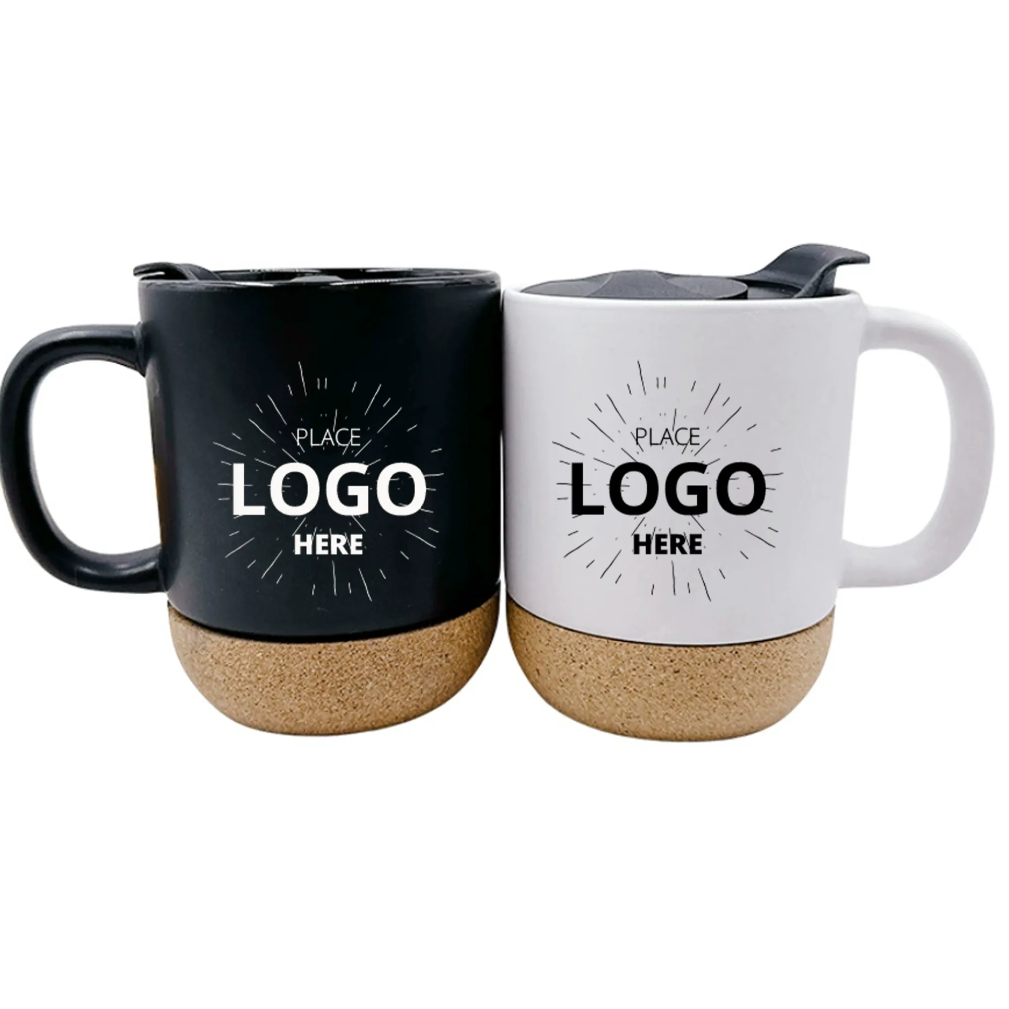 Ceramic Coffee Mug with Cork Bottom and Spill Proof Lid 3