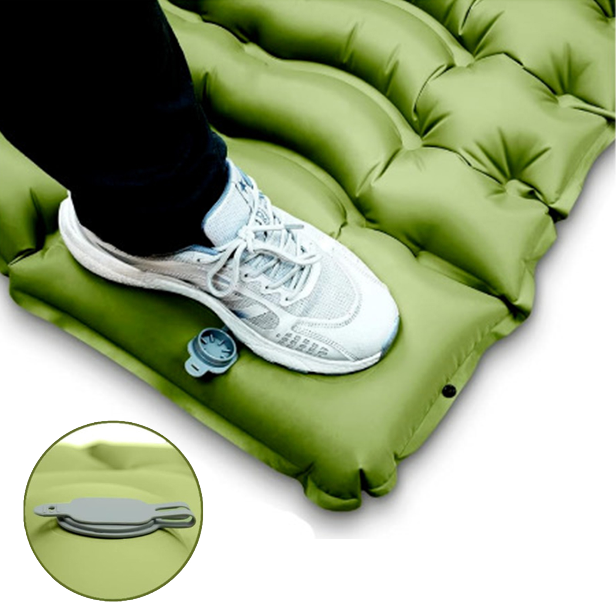 Nylon Portable Double Wave Inflatable Sleeping Mat 5
