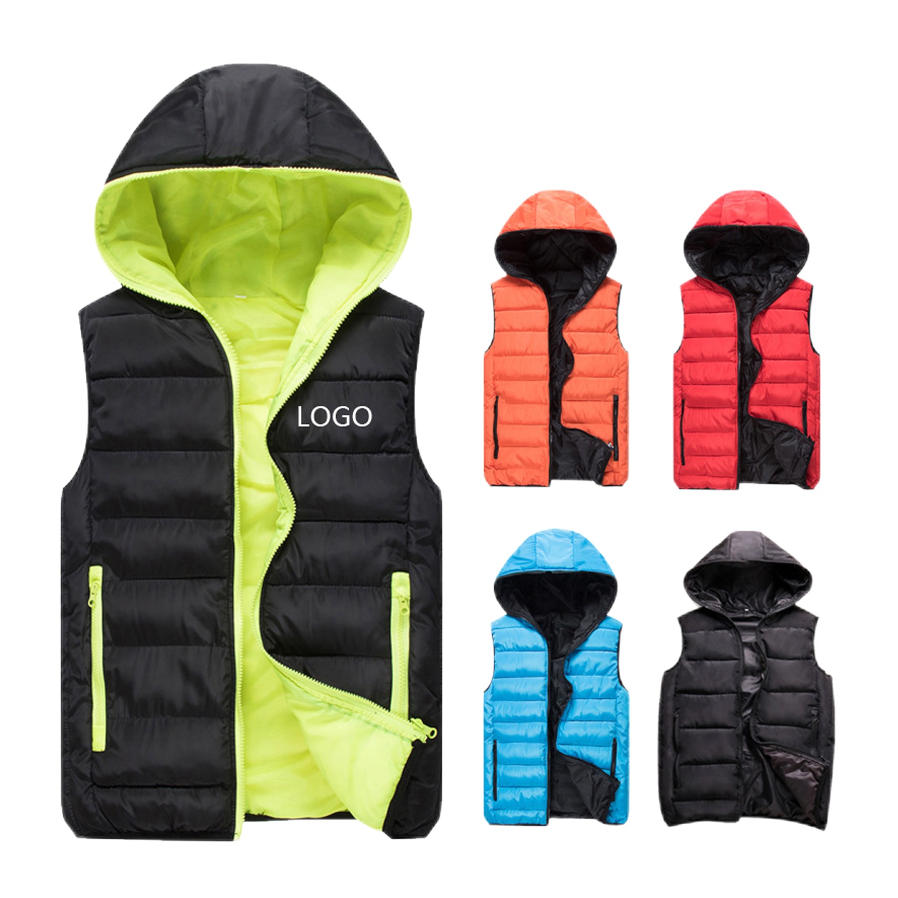 Mens Hooded Coat Winter Down Vest 1