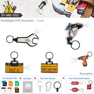 Custom Tools Themed Keychain LED Flashlight 10