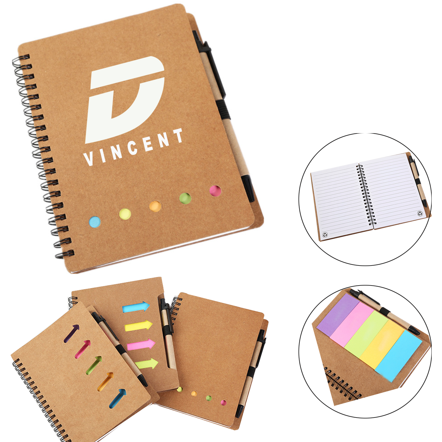 Notebook with Pen and Sticky Notes 1