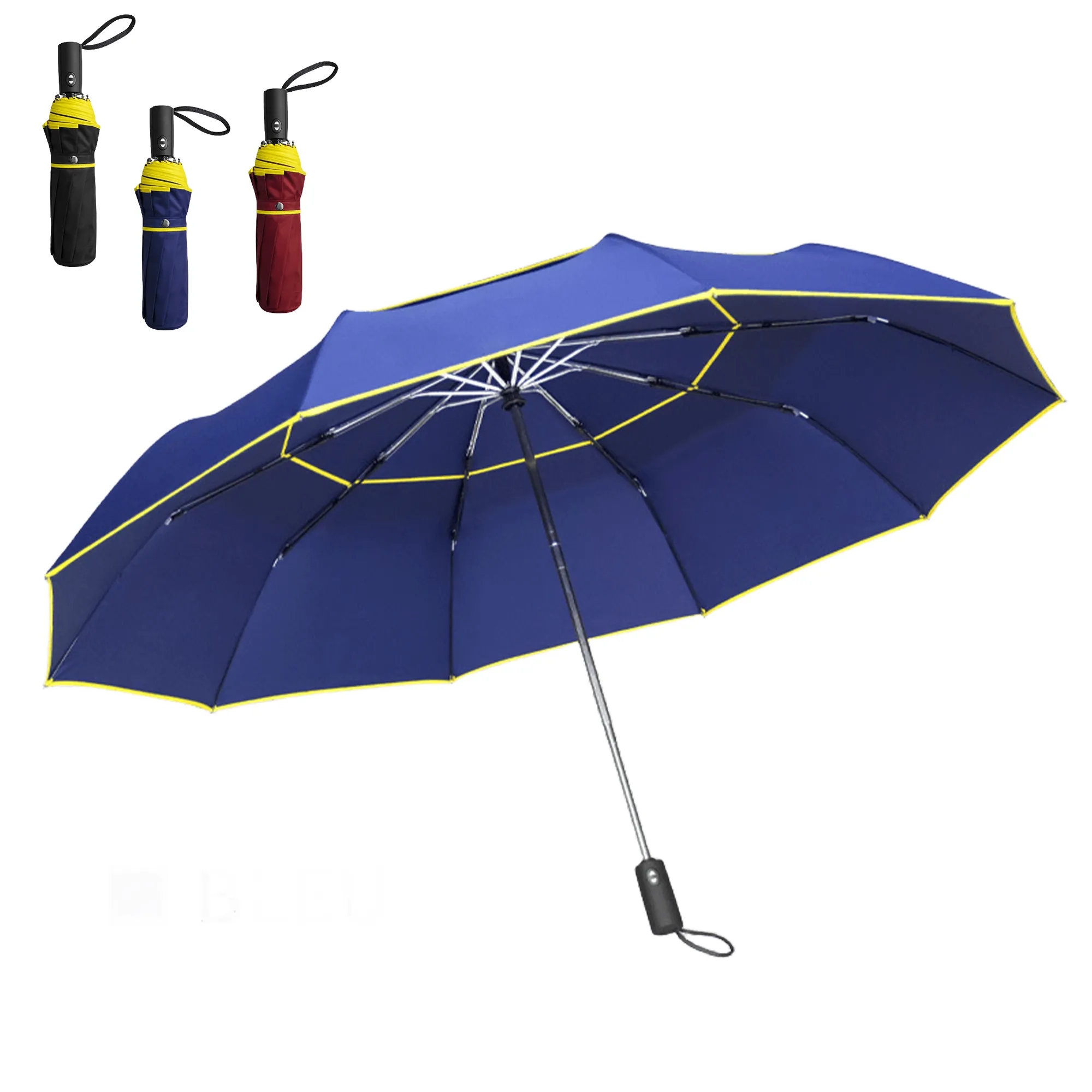 Double Canopy Vented Waterproof Folding Umbrella 1