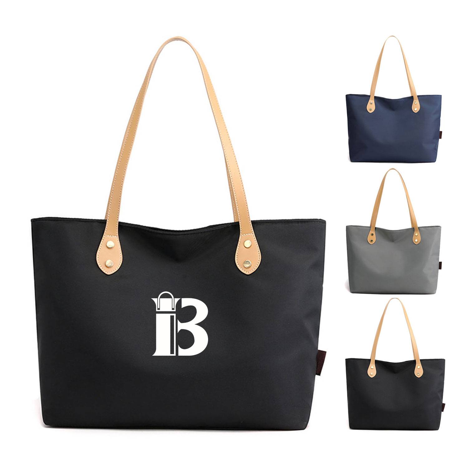 Nylon Tote Bag W/ Zip, custom tote bag with logo imprint 2