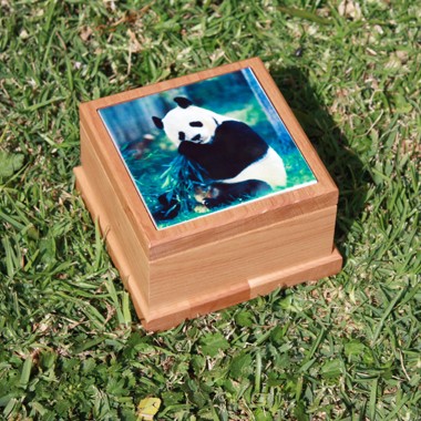 Red Alder Pet Urn with Routed Top, Size Large 2
