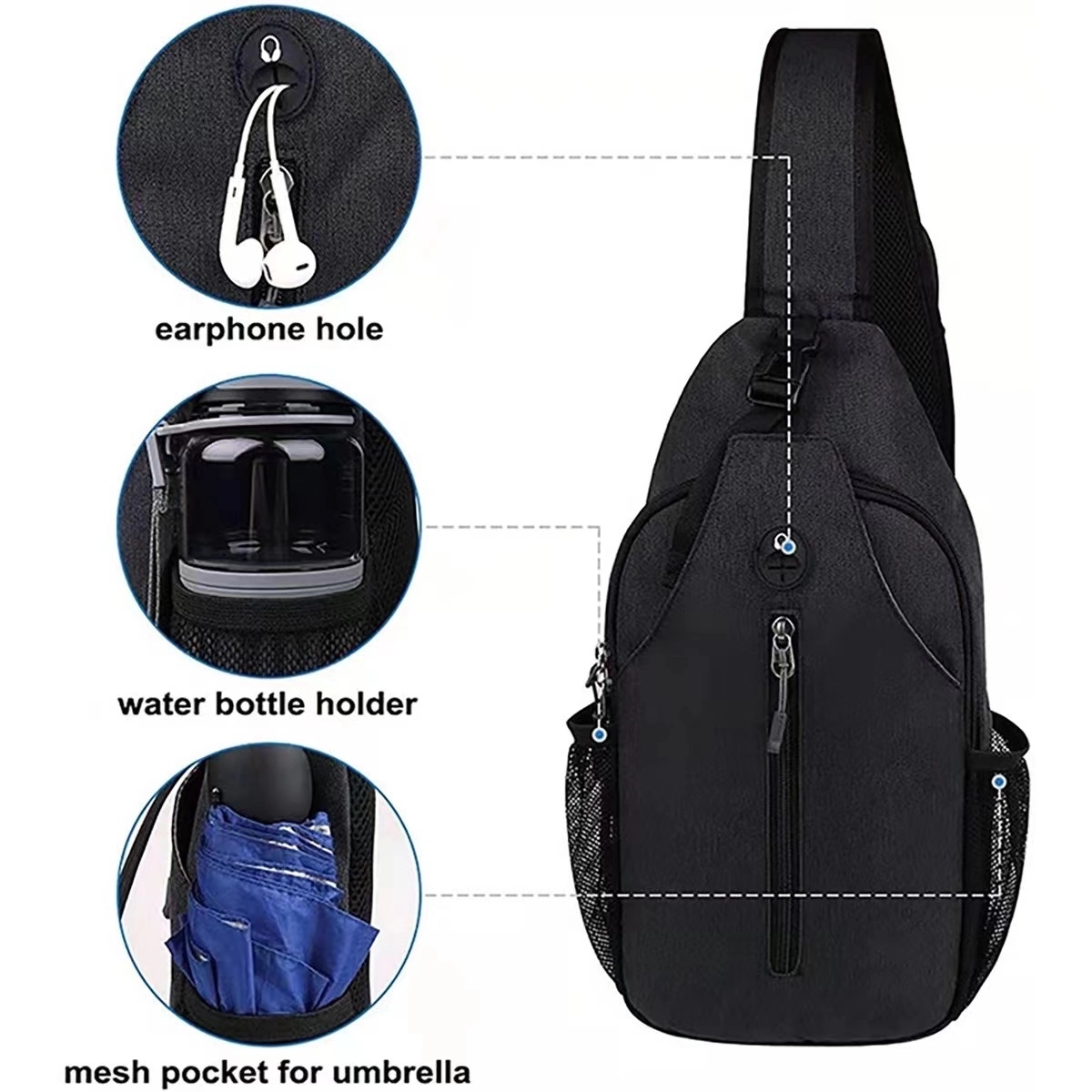 Crossbody Sling Bag Travel Hiking Chest Daypack 2