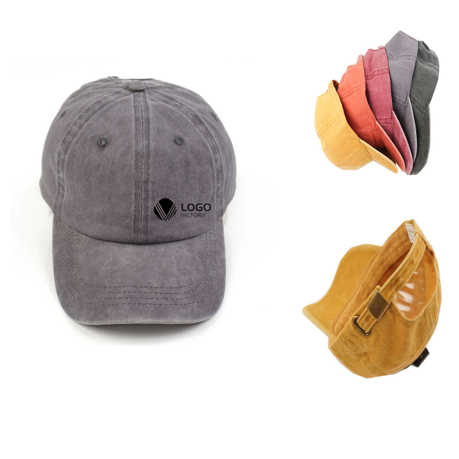 Vintage Washed Distressed Twill Adjustable Hat 2