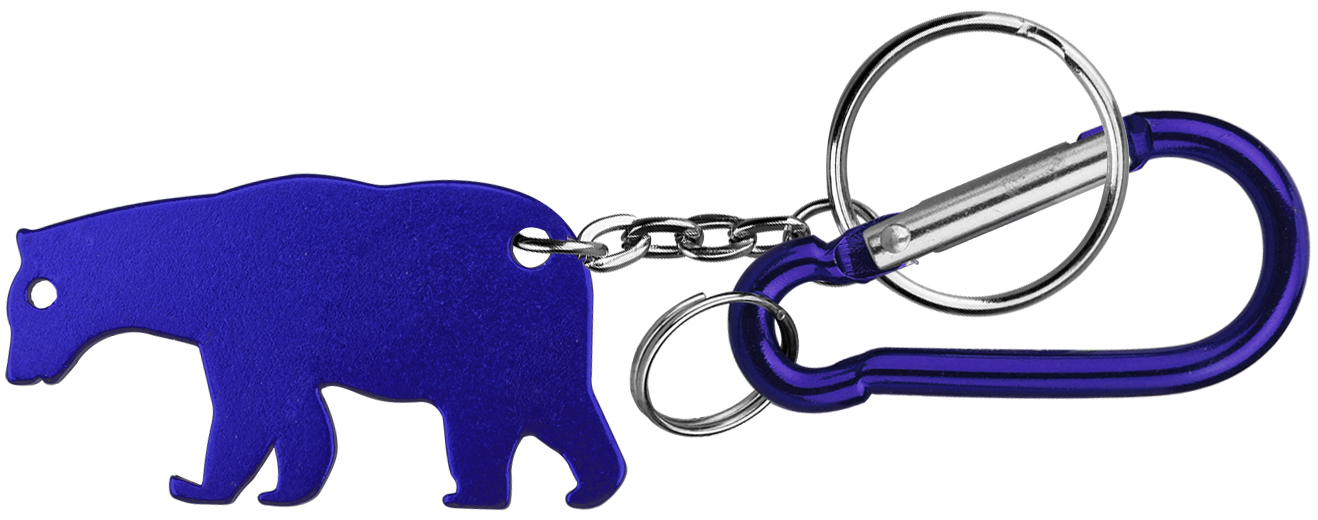 Bear shape bottle opener with key chain & carabineer 2
