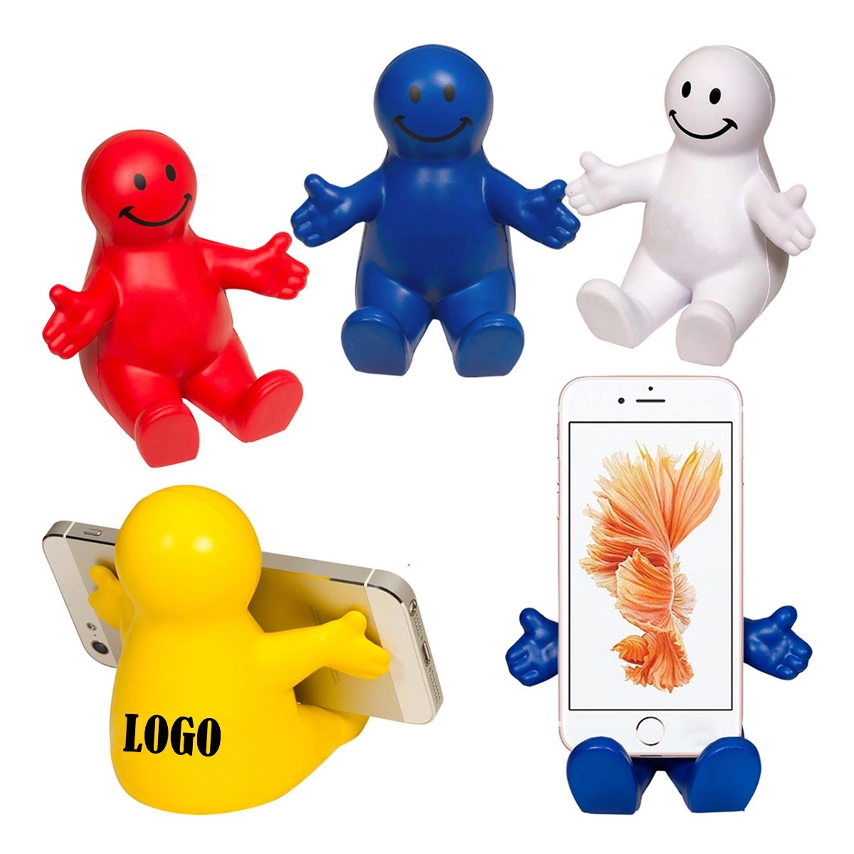 Custom Happy Dude Cell Phone Stand Stress Reliever 2