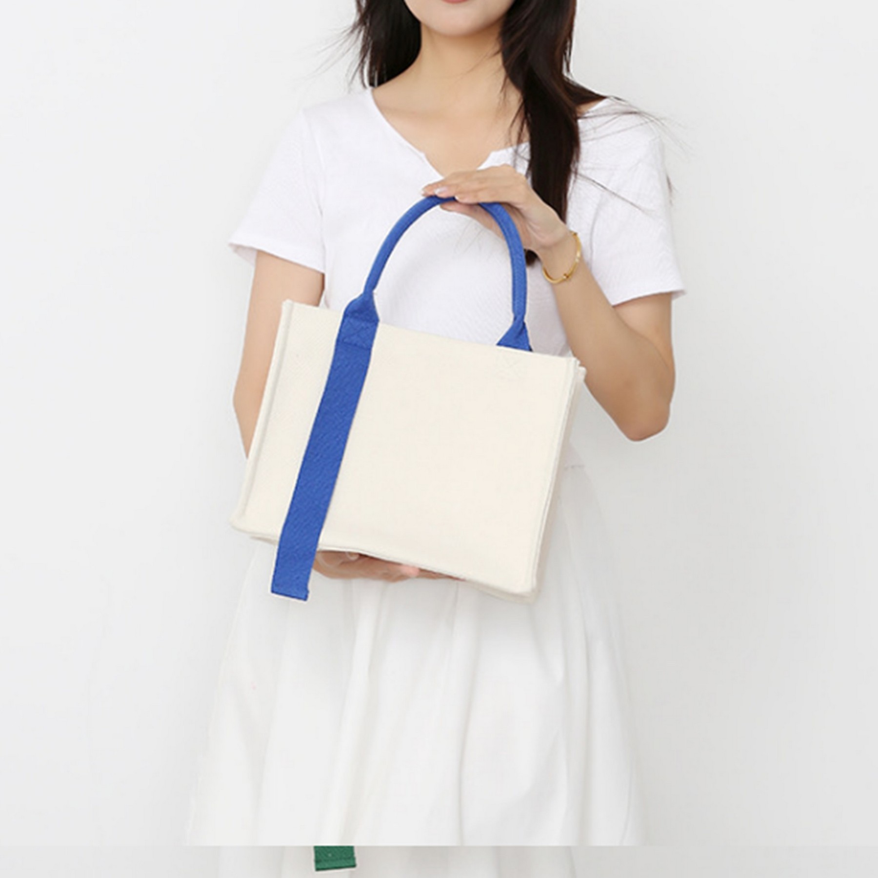 Canvas Tote Bag with Multi Pockets, custom tote bag with logo imprint 3