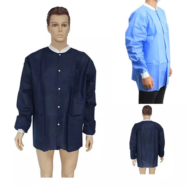 Short Disposable SMS Nonwoven Lab Coat 5
