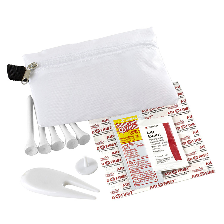 "DEL MONTE" 14 Piece Golf Kit Components inserted into Zipper Pack 16