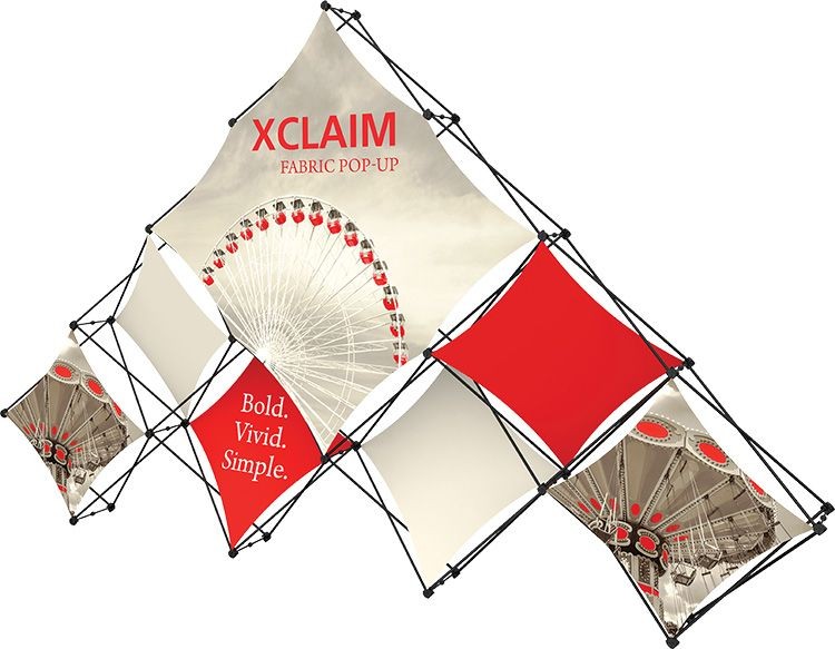 Xclaim 14ft 10 Quad Pyramid Fabric Popup Display Kit 03