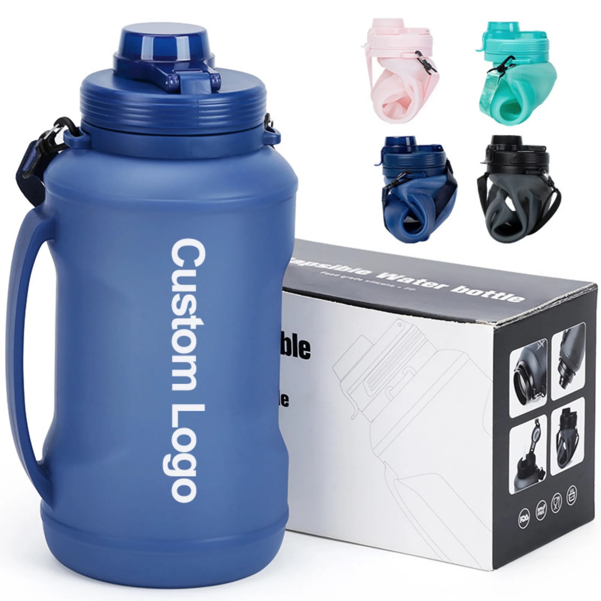 64oz Large-Capacity Outdoor Collapsible Silicone Bottle 1