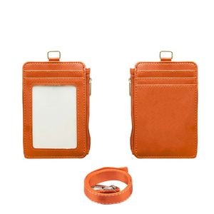 PU Leather Card Holder With Zip Pocket 3