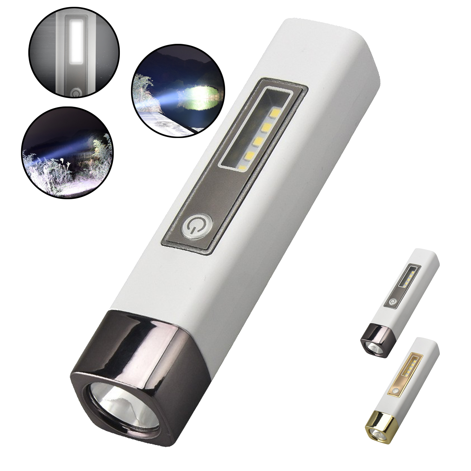 3 in1 Mini Lightning COB Rechargeable Flashlight 4