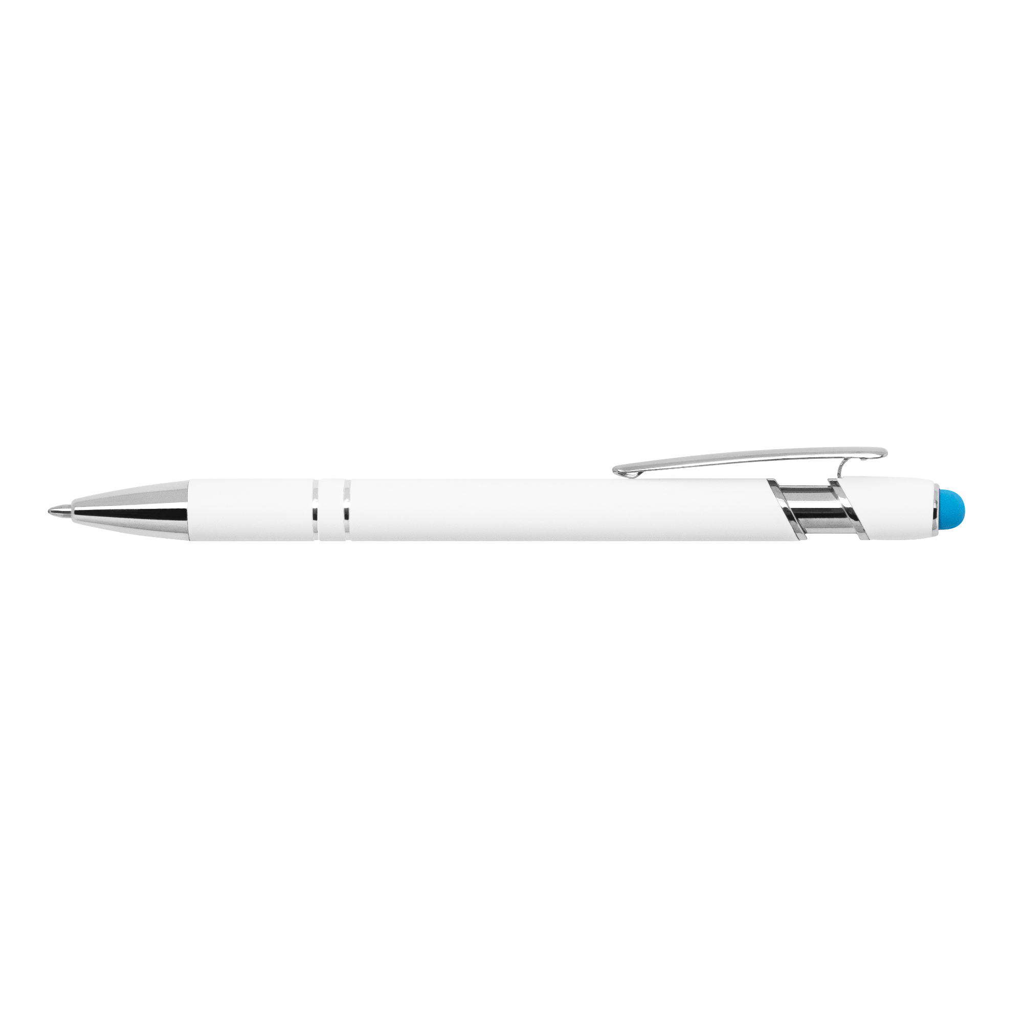 Ellipse Softy White Barrel Metal Pen w/ Stylus 33