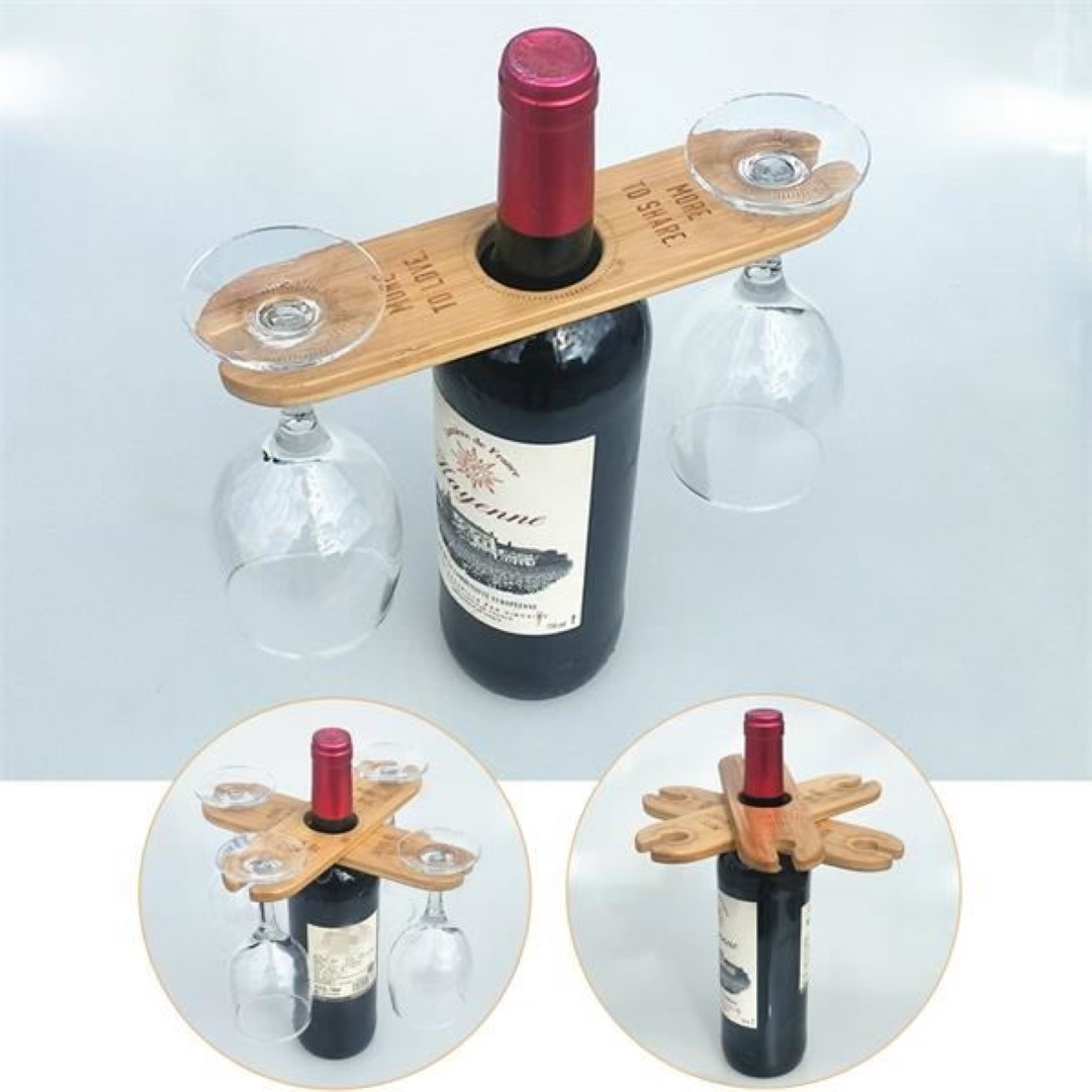 Bamboo Wine Glass Holder 2