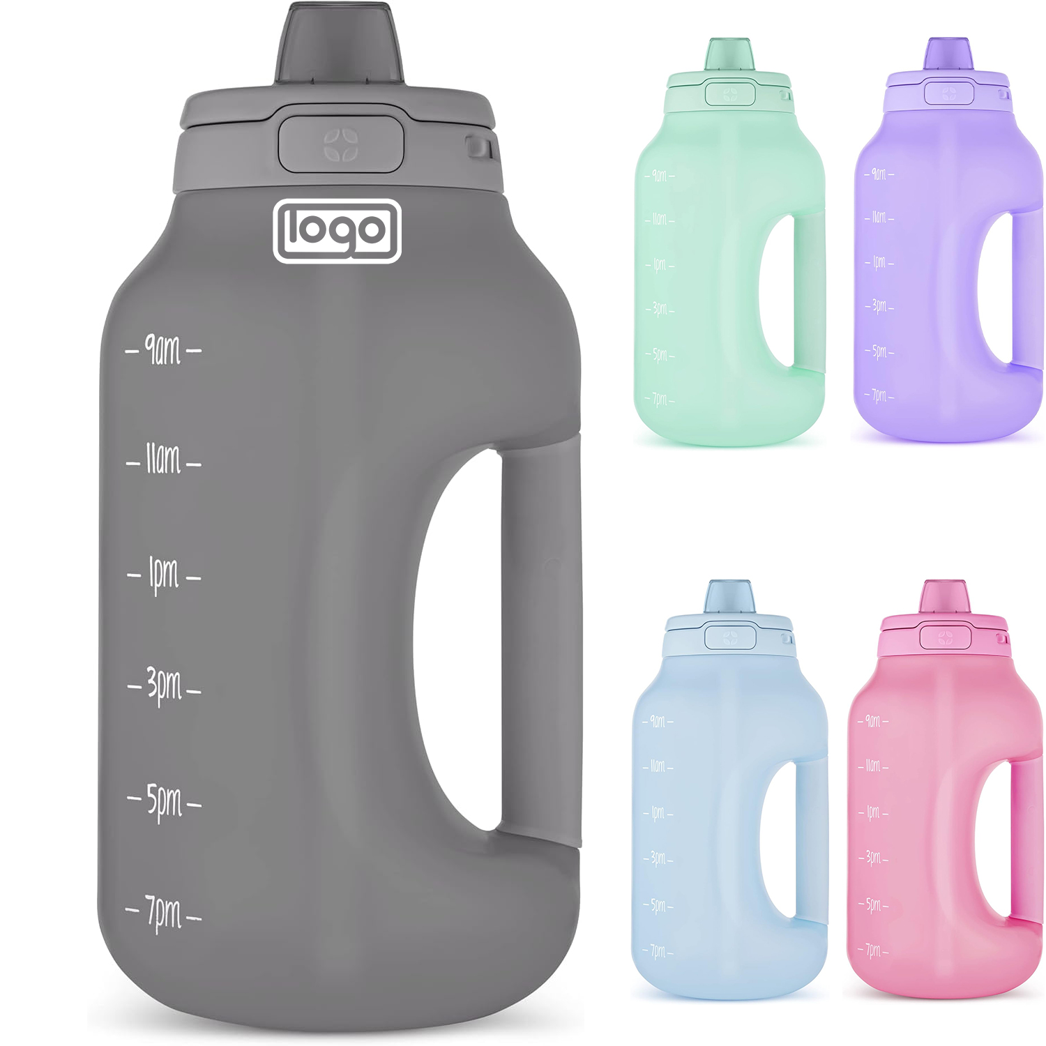74oz BPA Free Lockable Lid Sports Water Bottle w/ Straw 11