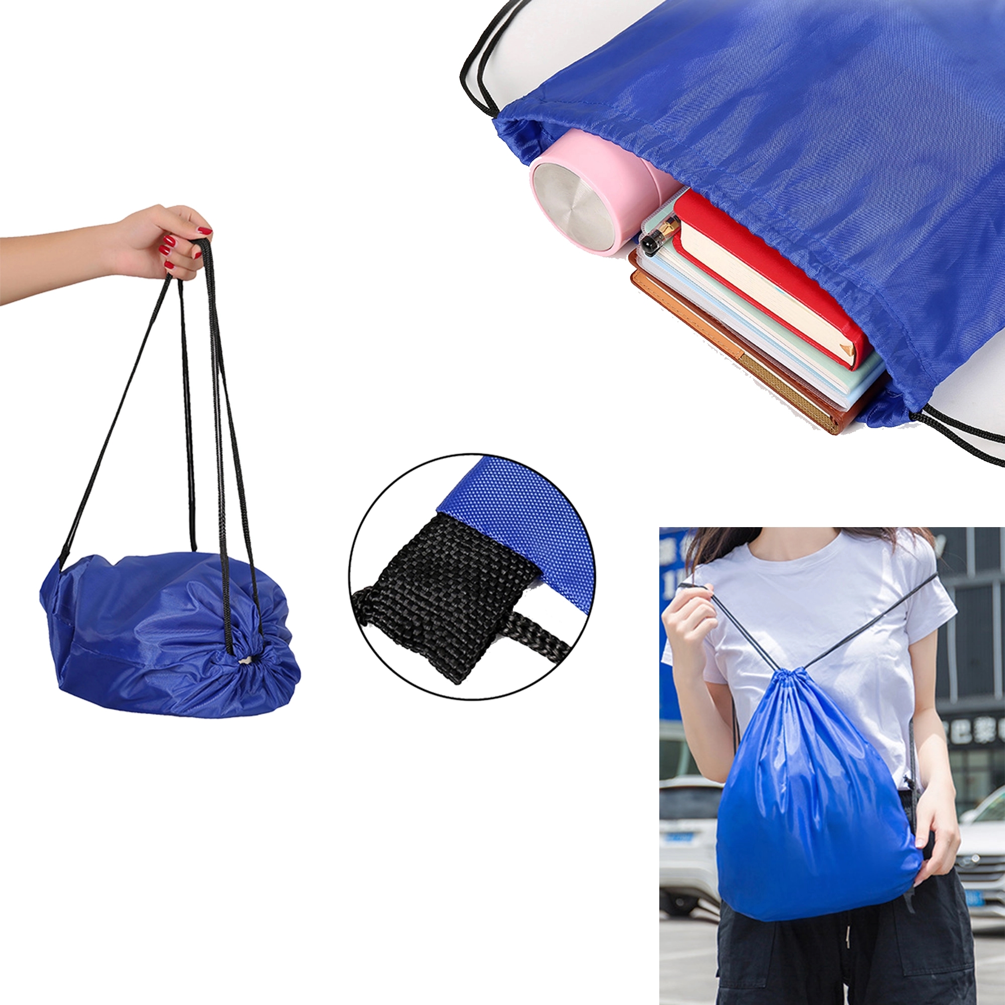 210D Polyester Drawstring Backpack 2