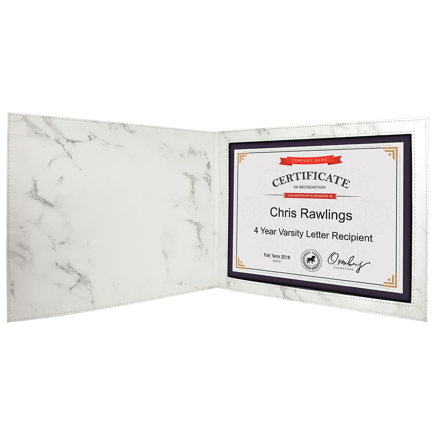Marble Leatherette Certificate Holder 4