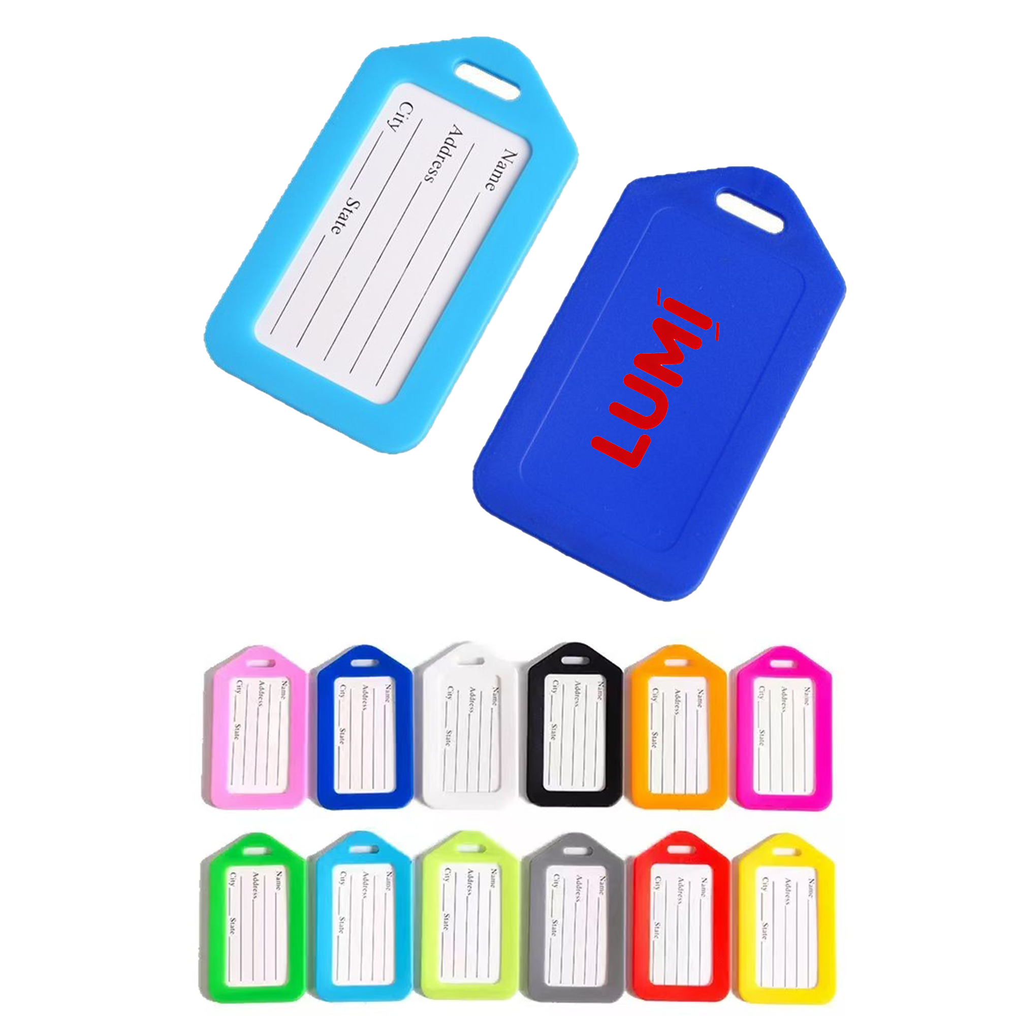 Durable Plastic Luggage Tag Identifiers with Lanyard MOQ50 2
