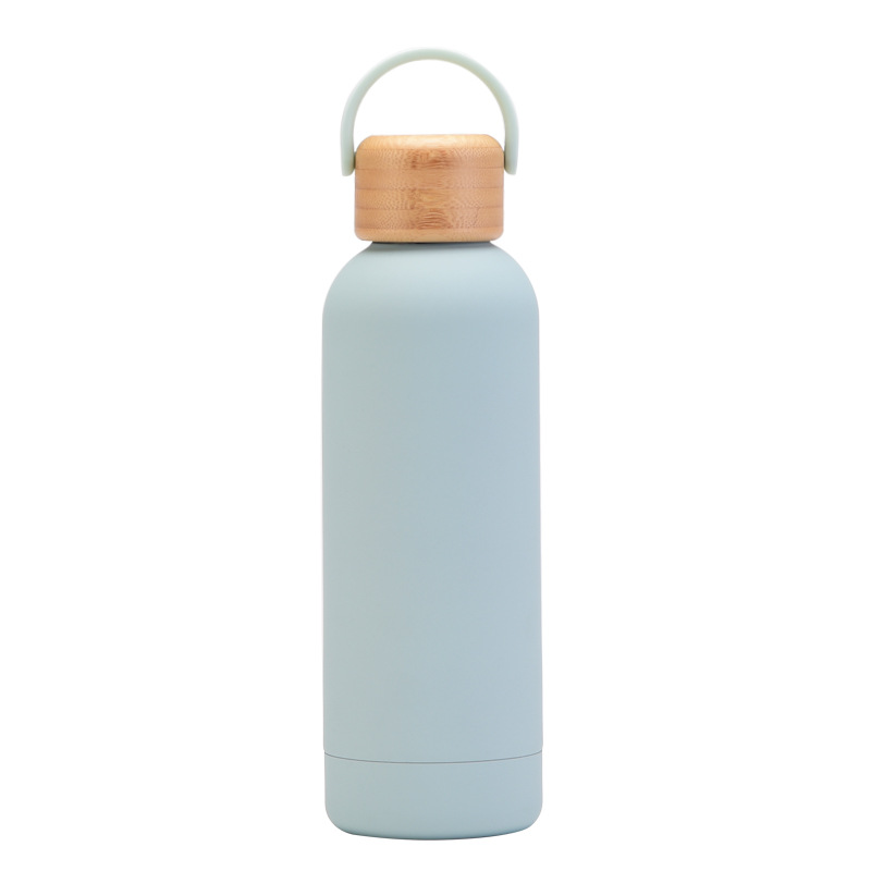 17 oz. Double Wall Stainless Steel Water Bottle w/ Bamboo Lid 17