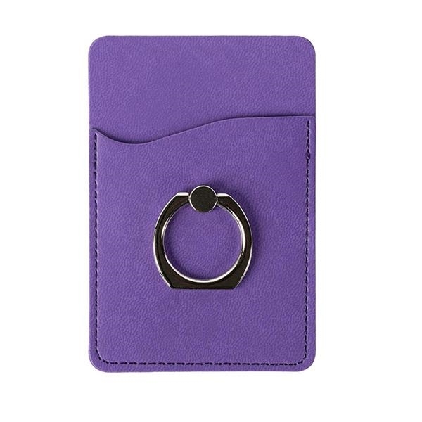 PU Leather Cell Phone Pocket With Ring Stand 3