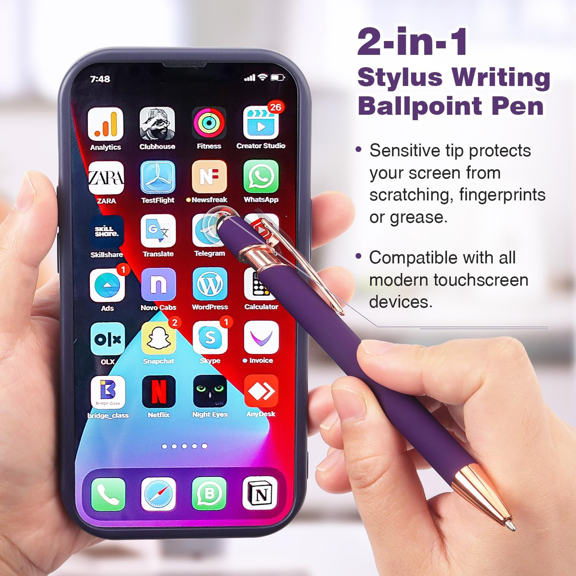 Ballpoint Pen With Stylus Tip 1