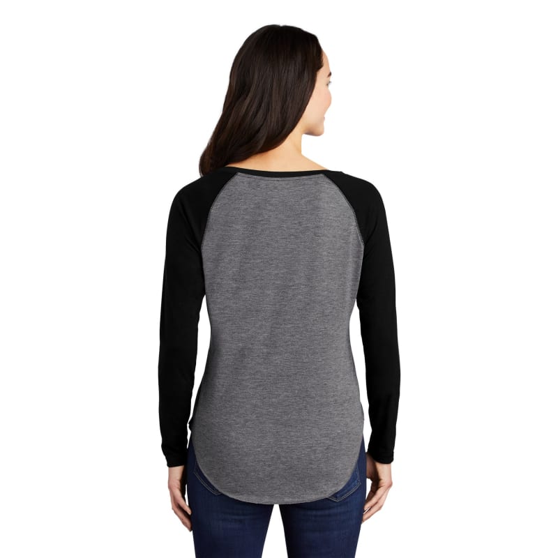 Sport-Tek Women's PosiCharge Long Sleeve Tri-Blend Wicking Scoop Neck Raglan Tee 18