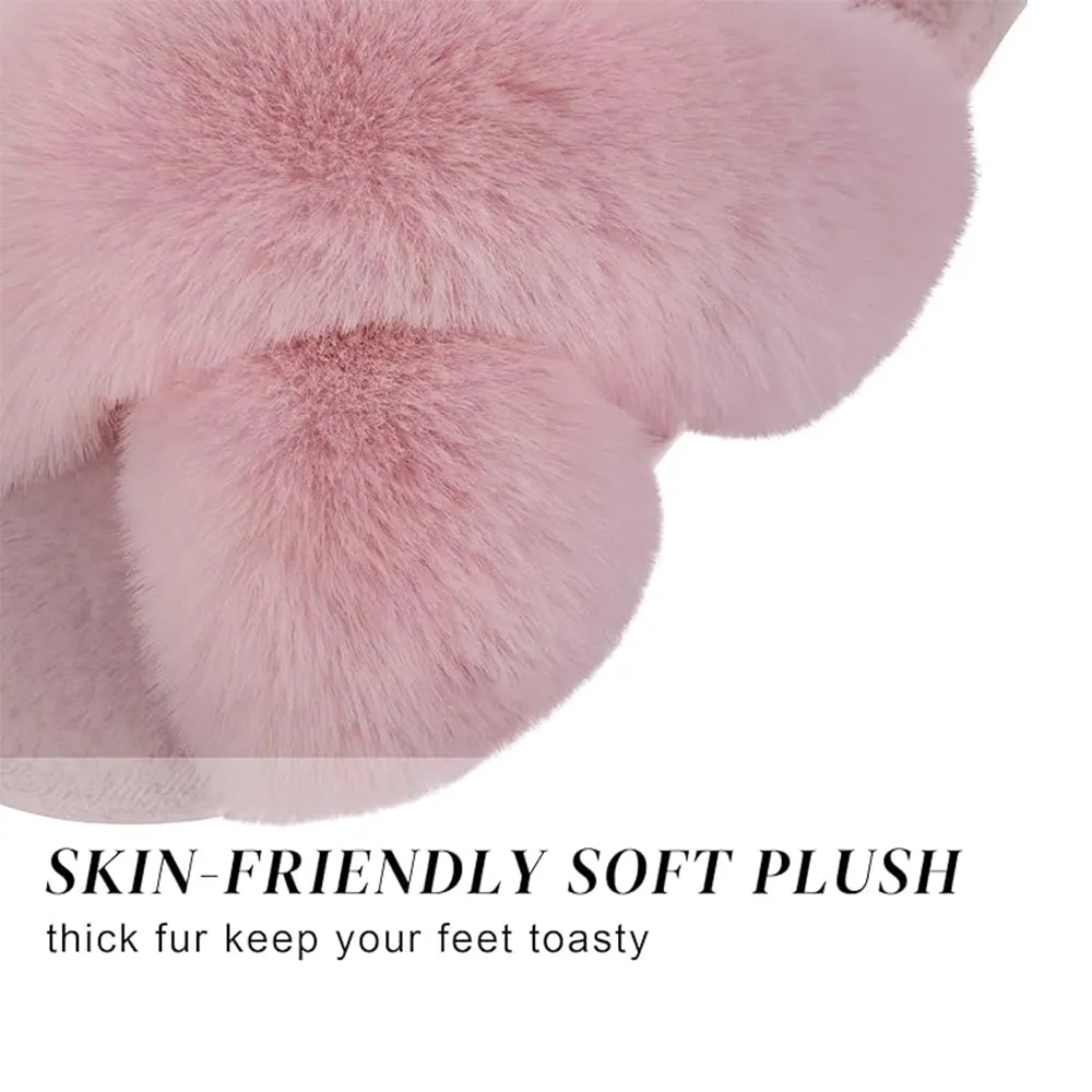 Winter Soft Slippers Plush Cozy Open Toe House Shoes 5